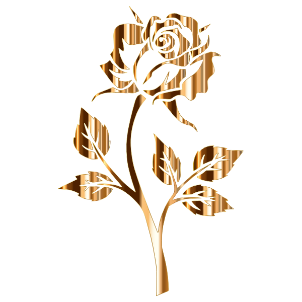 Gold Rose Silhouette 2 No Background