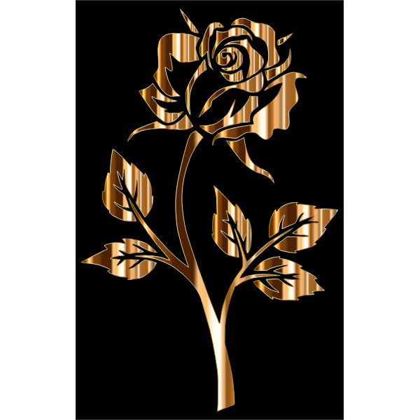 Gold Rose Silhouette 2