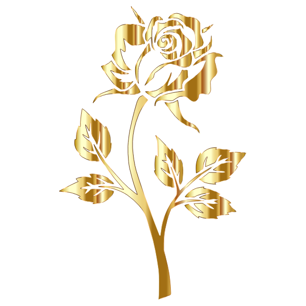 Gold Rose Silhouette No Background | Free SVG