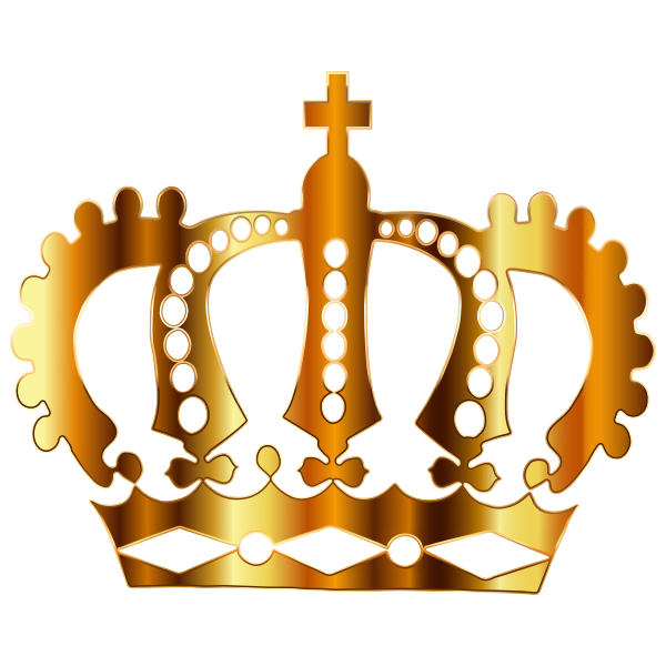 Gold Royal Crown Silhouette No Background