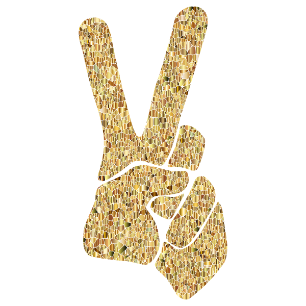 Gold Tiled Peace Sign Silhouette Smoothed No Background