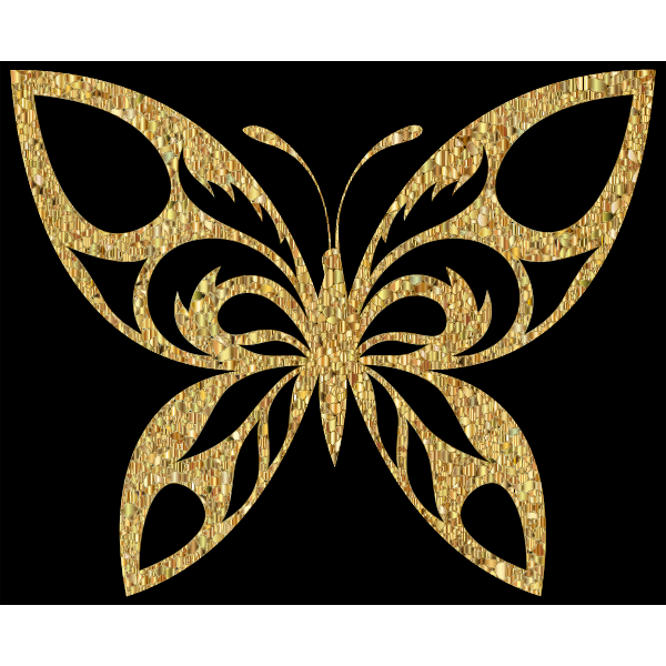Download Gold Tiled Tribal Butterfly Silhouette Variation 2 | Free SVG