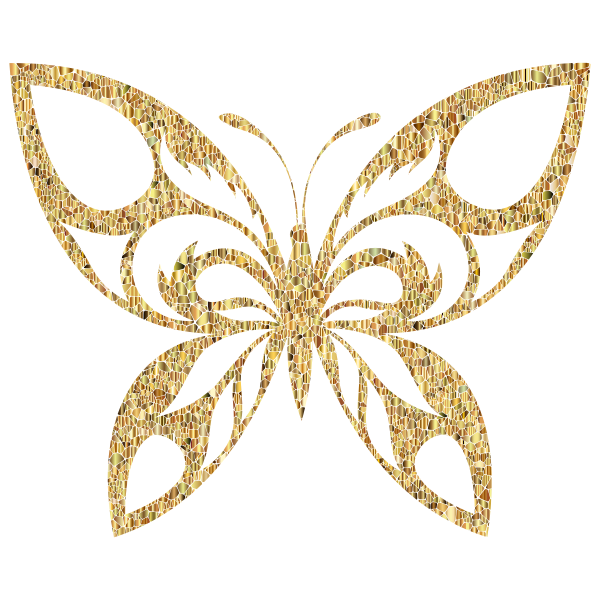 Gold Tiled Tribal Butterfly Silhouette