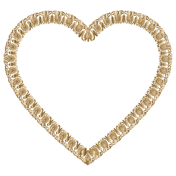 Gold Victorian Ornament Heart No Background
