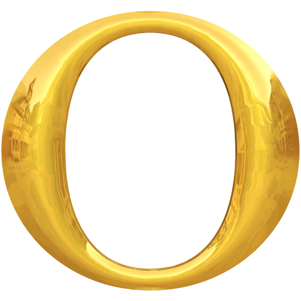 Letter O in gold