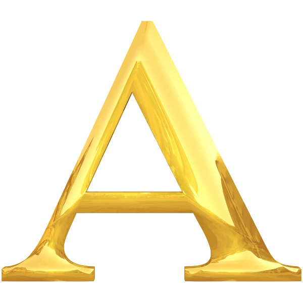 Letter A in gold | Free SVG