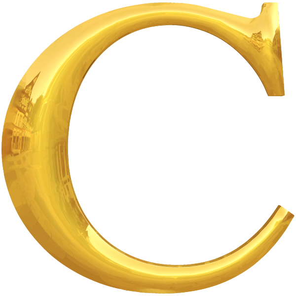 Gold C typography - Free SVG