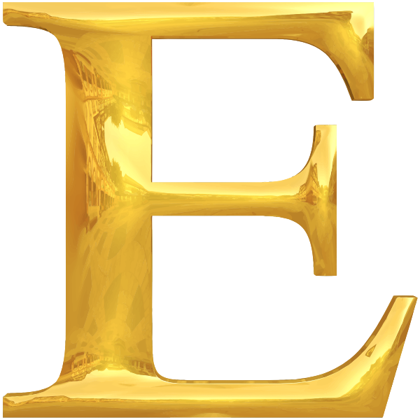 Golden letter E | Free SVG