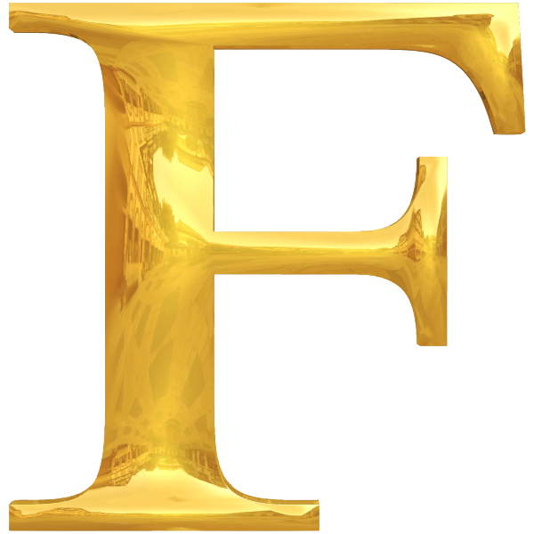 Golden letter F
