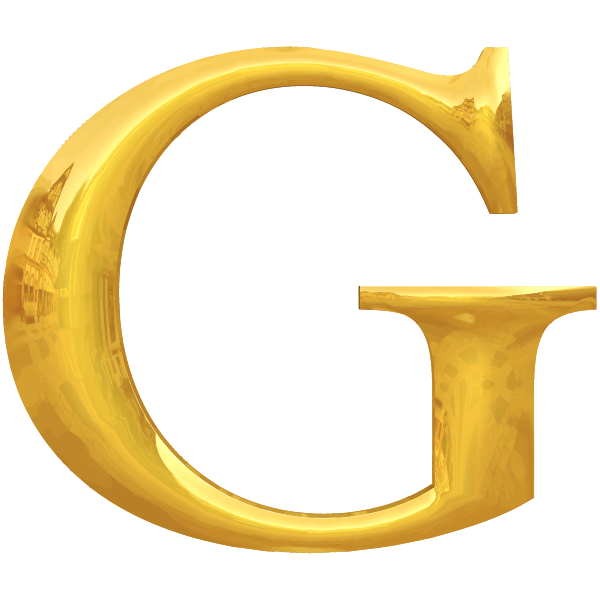 Gold typography G