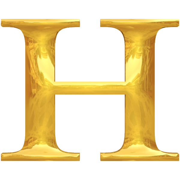 Gold typography H - Free SVG