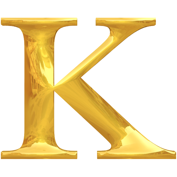Gold typography K - Free SVG