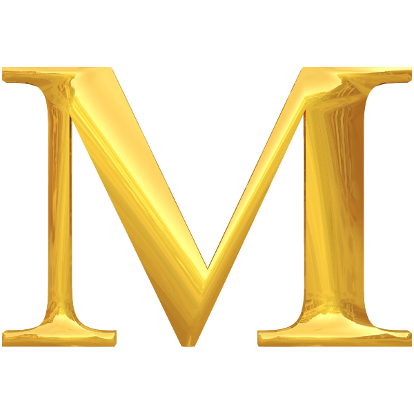 Gold typography M