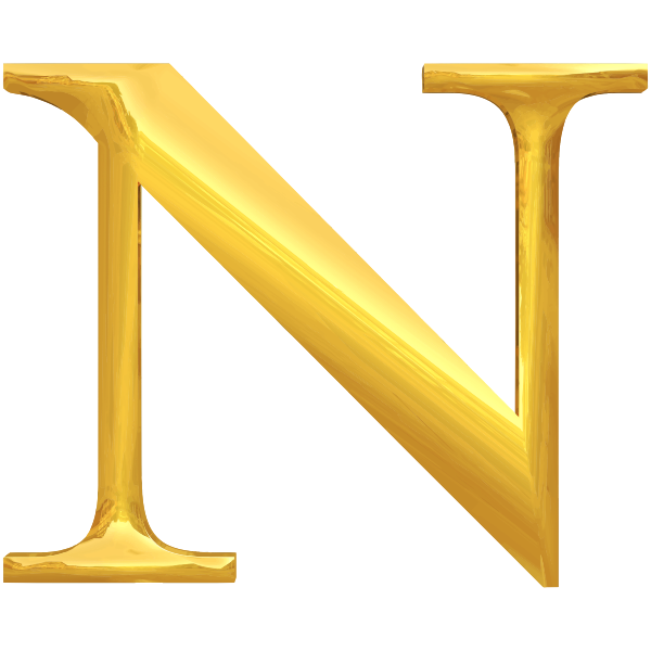 Gold typography N - Free SVG