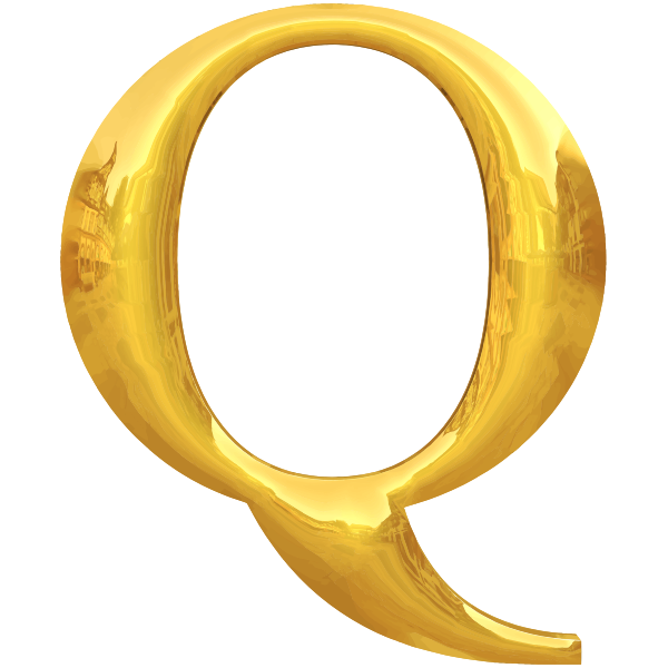 Gold typography Q