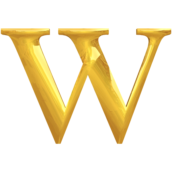 Gold typography W - Free SVG
