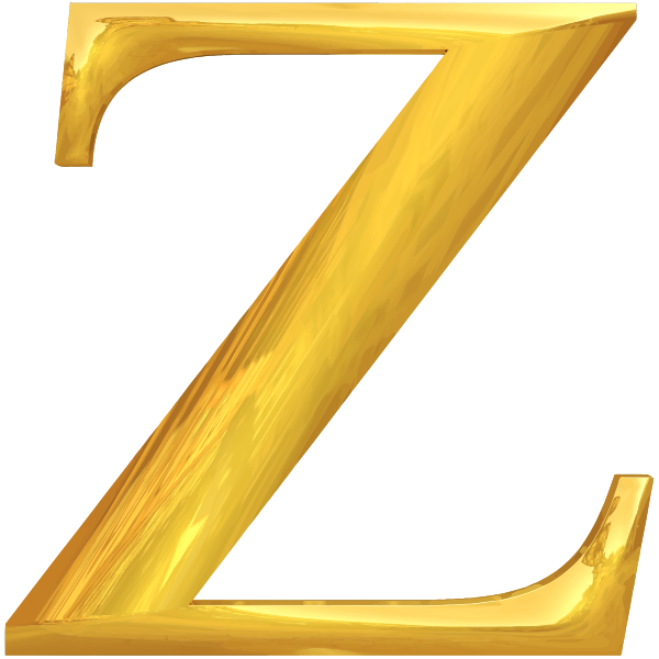 Golden letter Z - Free SVG