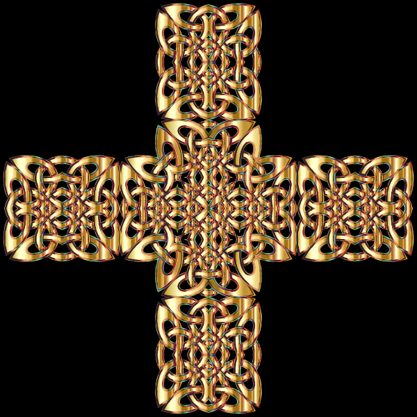 Golden Celtic Knot Cross 3 Variation 2