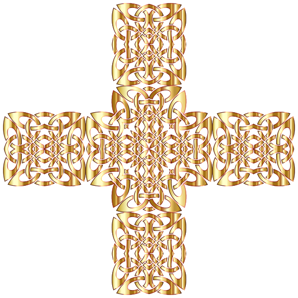 Golden Celtic Knot Cross 3 Without Background