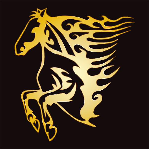Golden Flame Horse 9
