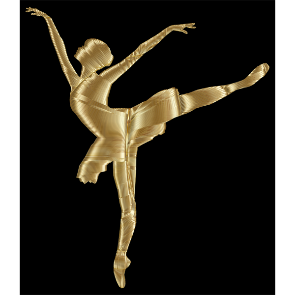 Golden Graceful Ballerina Silhouette
