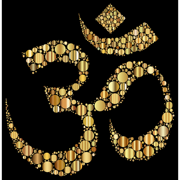 Golden Om Symbol Circles