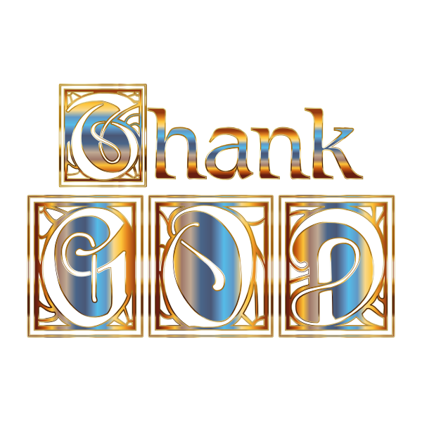 Golden Thank GOD Typography No Background