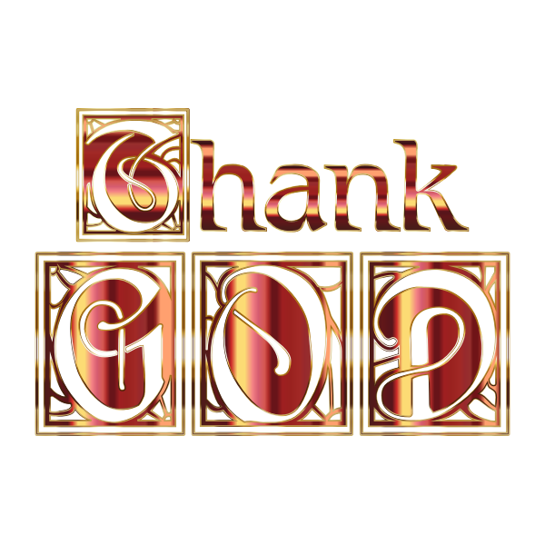 Golden Thank GOD Typography Variation 2 No Background