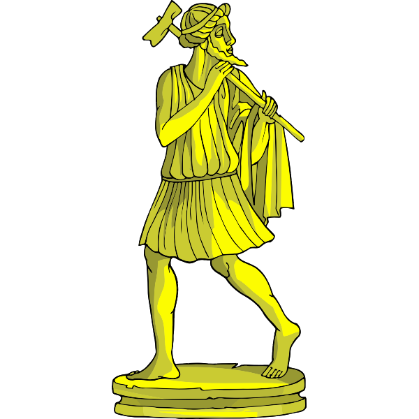 Golden statue vector image