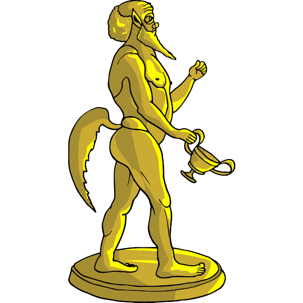 Golden mythical creature statue