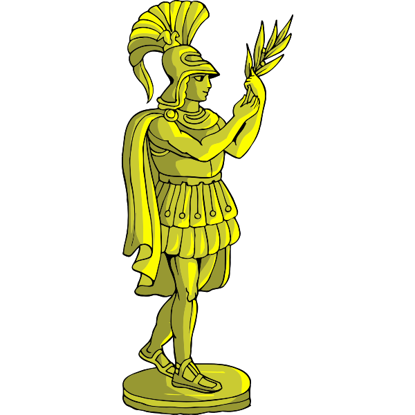 Golden statue of soldier
