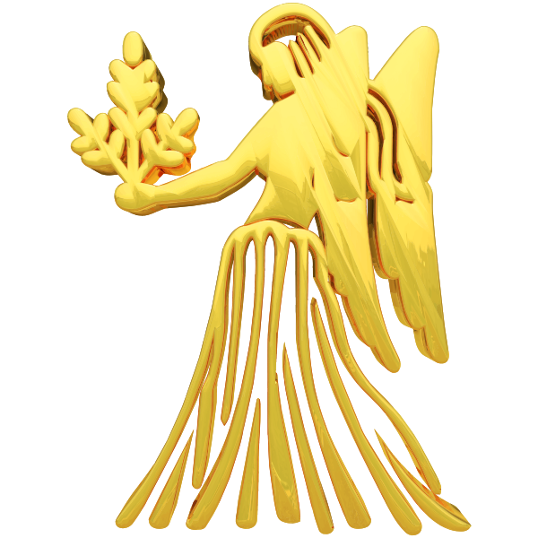 Golden Virgo Zodiac Symbol