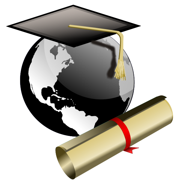 Graduate student hat and degree vector image