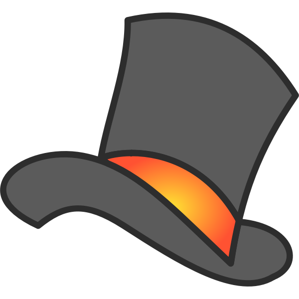 kolbøtte leje Postbud Gray Yellow Orange Top Hat | Free SVG