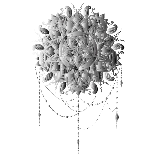 Download Grayscale Intricate Floral Mandala | Free SVG