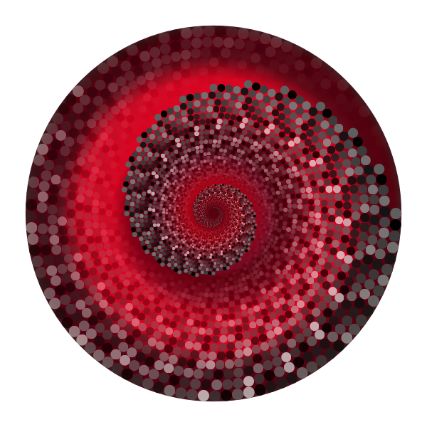 Grayscale Swirling Circles Vortex Variation 10
