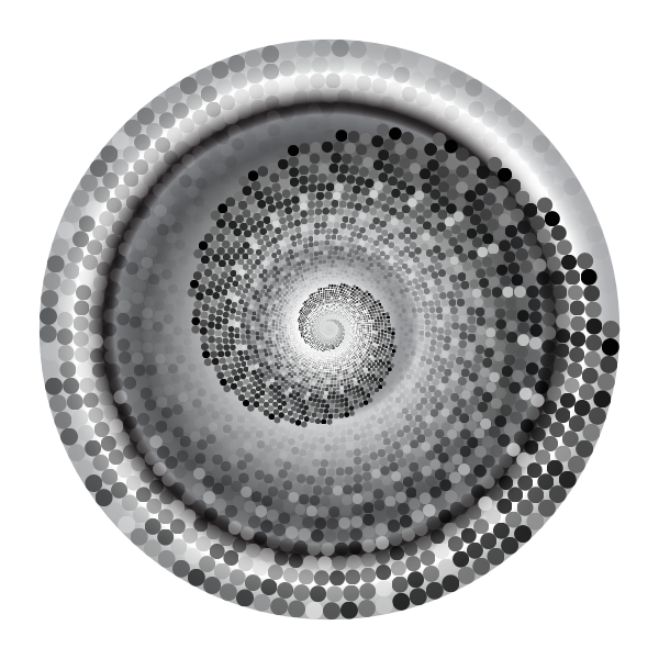Grayscale Swirling Circles Vortex Variation 4