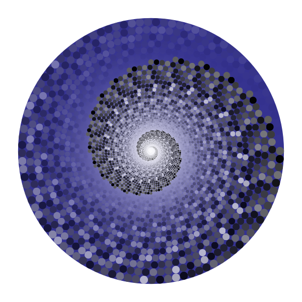 Grayscale Swirling Circles Vortex Variation 6