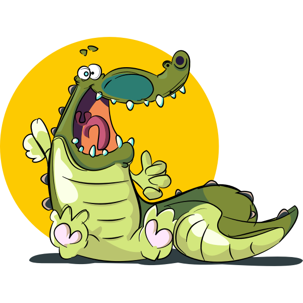 Vector illustration of smiling crocodile drawing | Free SVG