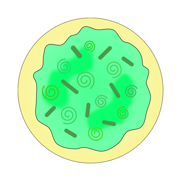 Green swirl sugar cookie illustration