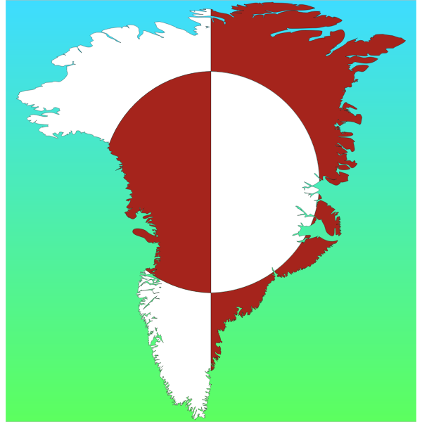Greenland Map Flag With Background