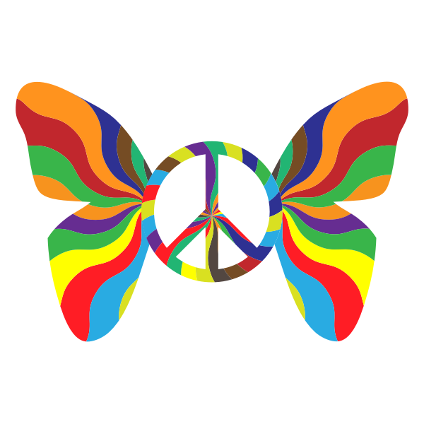 Groovy Peace Sign Butterfly 3