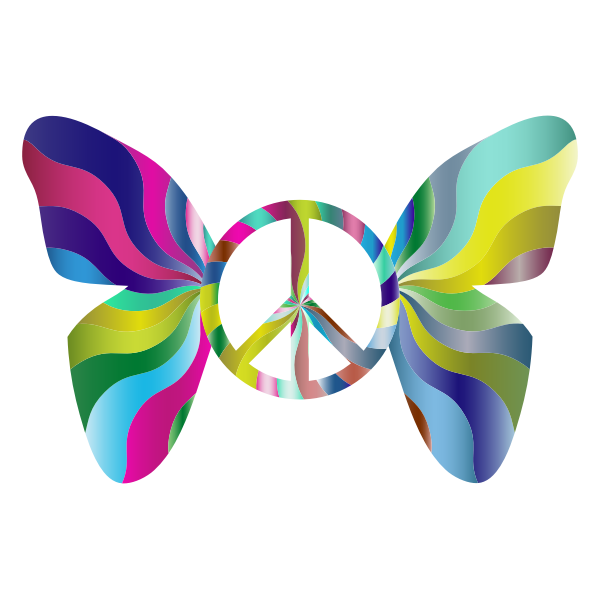 Groovy Peace Sign Butterfly 4