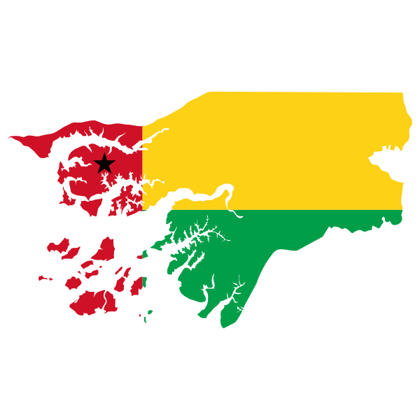 Guinea Bissau Flag Map