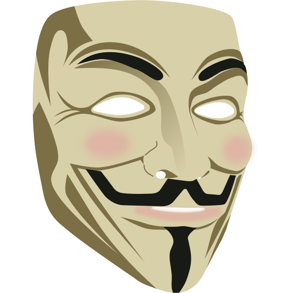 Download Guy Fawkes mask in 3D vector image | Free SVG