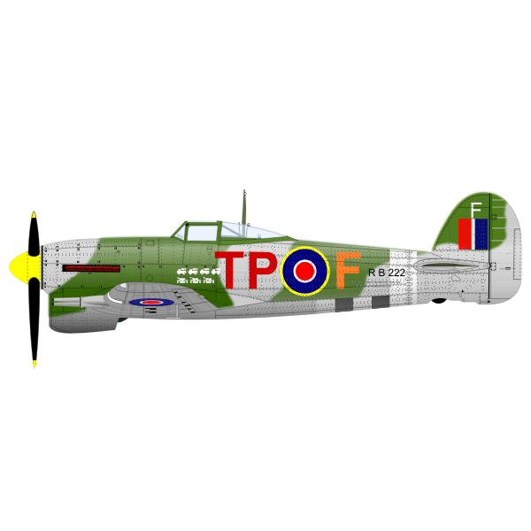 Hawker Typhoon vector illustration