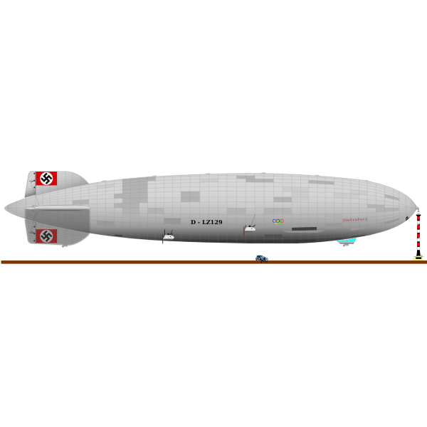 Hindenburg airship vector