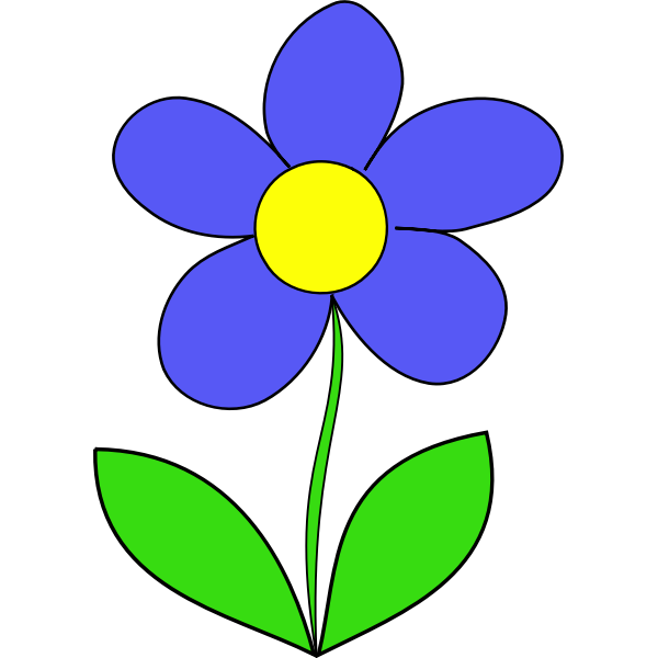 Vector drawing of blue color flower