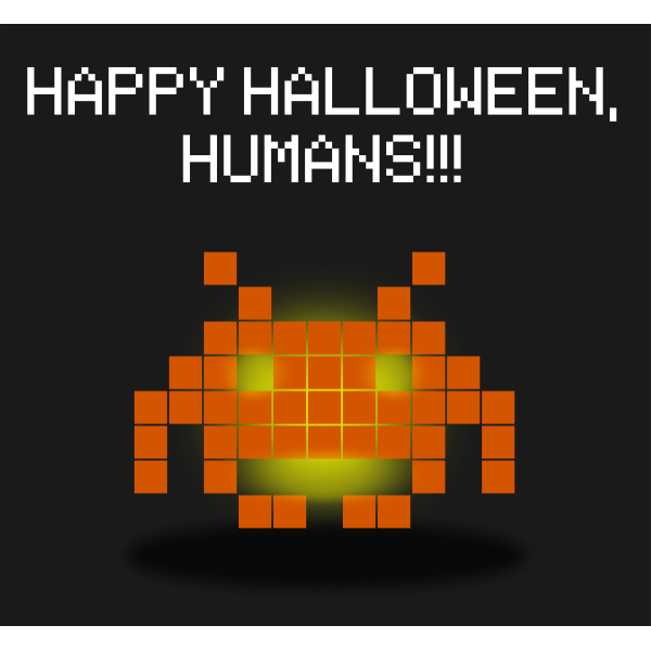 Space invaders pumpkin vector graphics