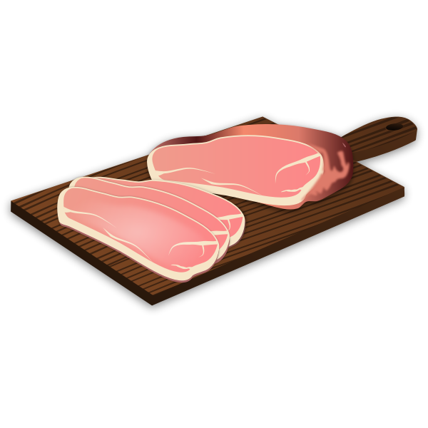 Ham on a chopping board